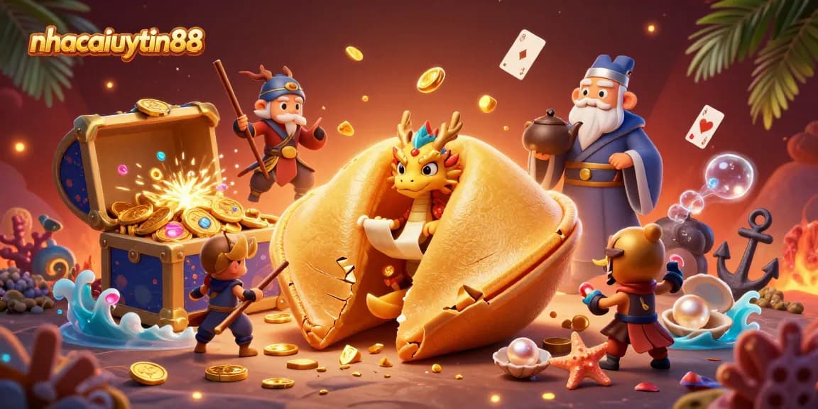 Experience thrilling gameplay at nhacaiuytin88 with vibrant visuals of a dynamic casino scene featuring golden treasures and action.