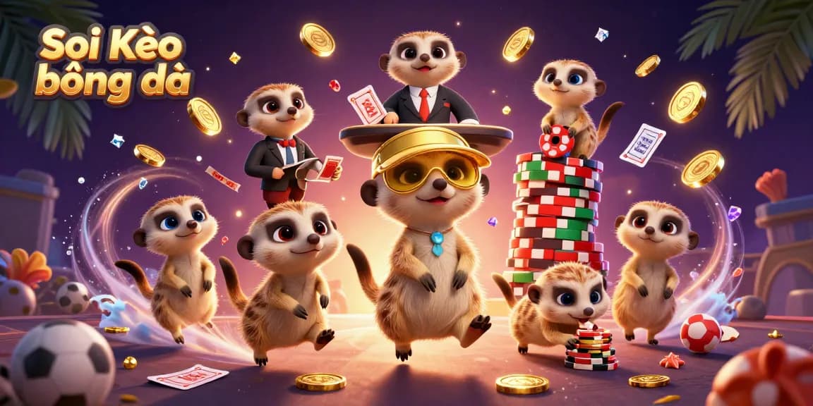 Soi Kèo bóng đá sports betting scene with meerkats and dynamic casino elements