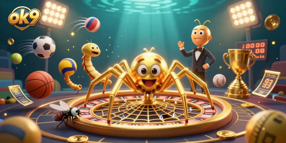 Experience thrilling bets at ok9 with a golden spider roulette and dynamic sports elements.