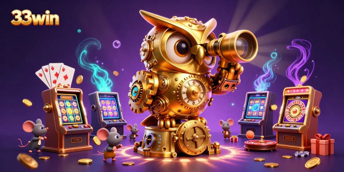 Experience thrilling gameplay with 33win's colorful casino scene, showcasing dynamic slot games.