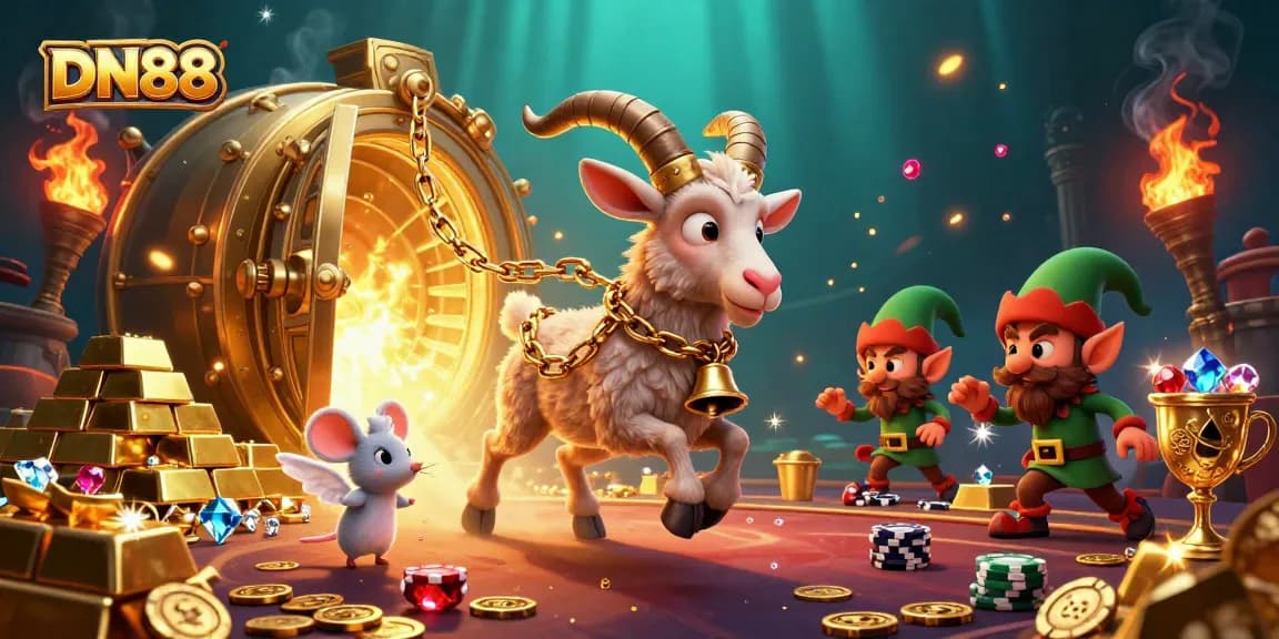 Experience excitement at DN88's whimsical casino with Krampus, an angel mouse, and naughty elf gremlins.