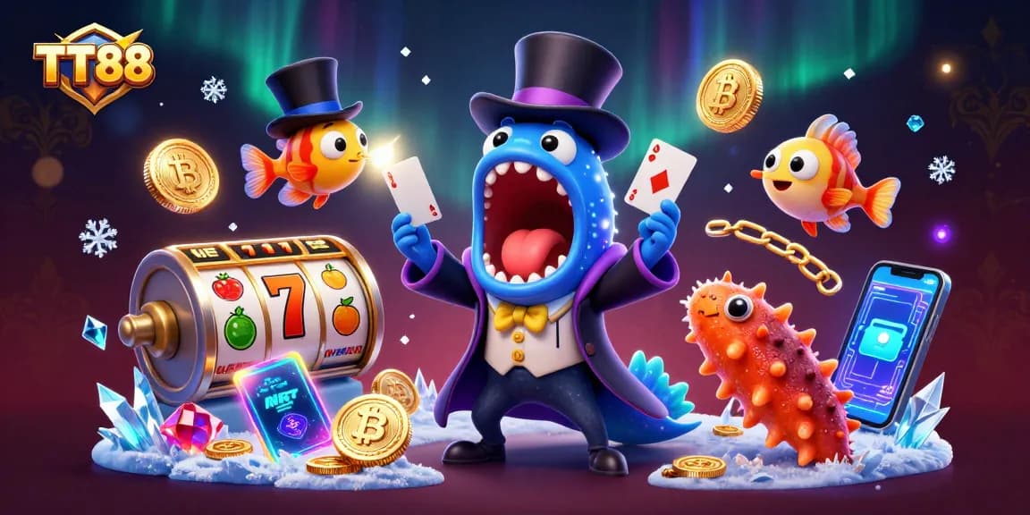 Experience thrilling slot action with TT88’s magical underwater casino characters.