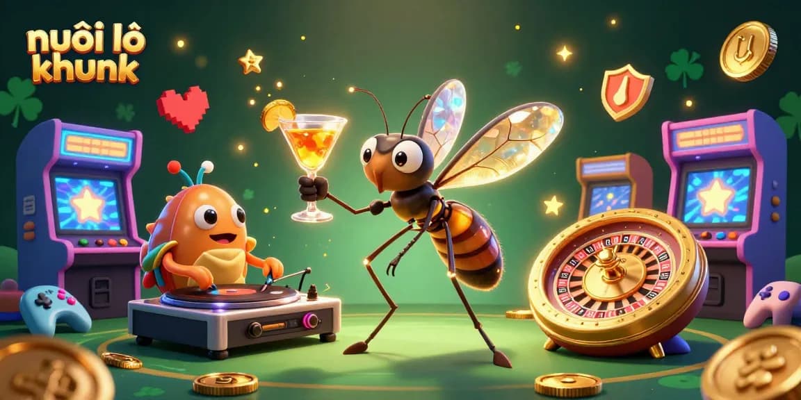 Engage in nuôi lô khung with a vibrant 3D casino illustration showcasing exciting game elements.