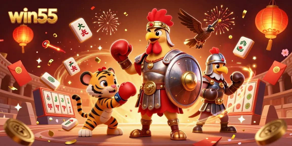 Win55 players winning vibrant slots while enjoying an electrifying 3D gaming experience.