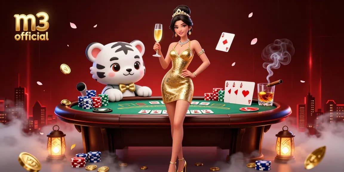 Experience the thrill of gambling at m3 official with a glamorous scene featuring luck and high stakes.