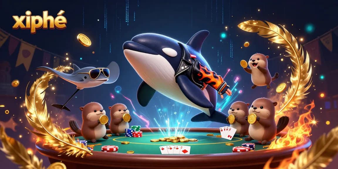 Experience exciting xì phé gameplay as vibrant characters dive into thrilling poker action.