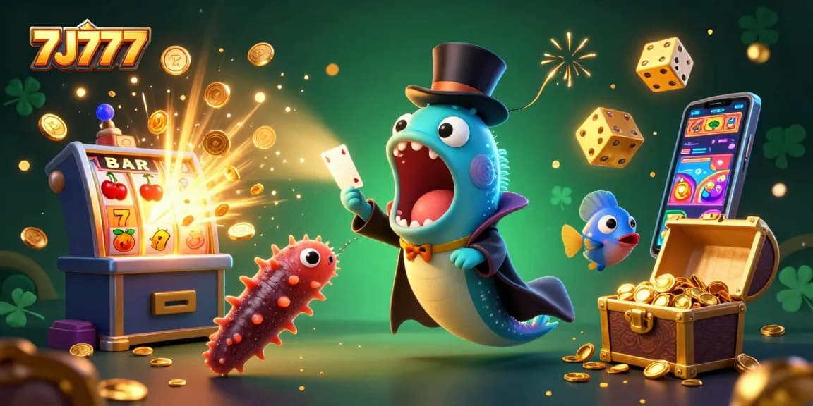 Experience the thrill of 7J777 with bioluminescent sea characters and slot games bursting with treasures.