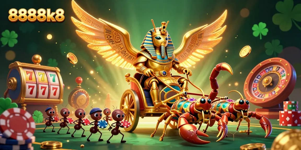 Experience the thrill at 8888k8 casino with vibrant characters and dazzling game elements.