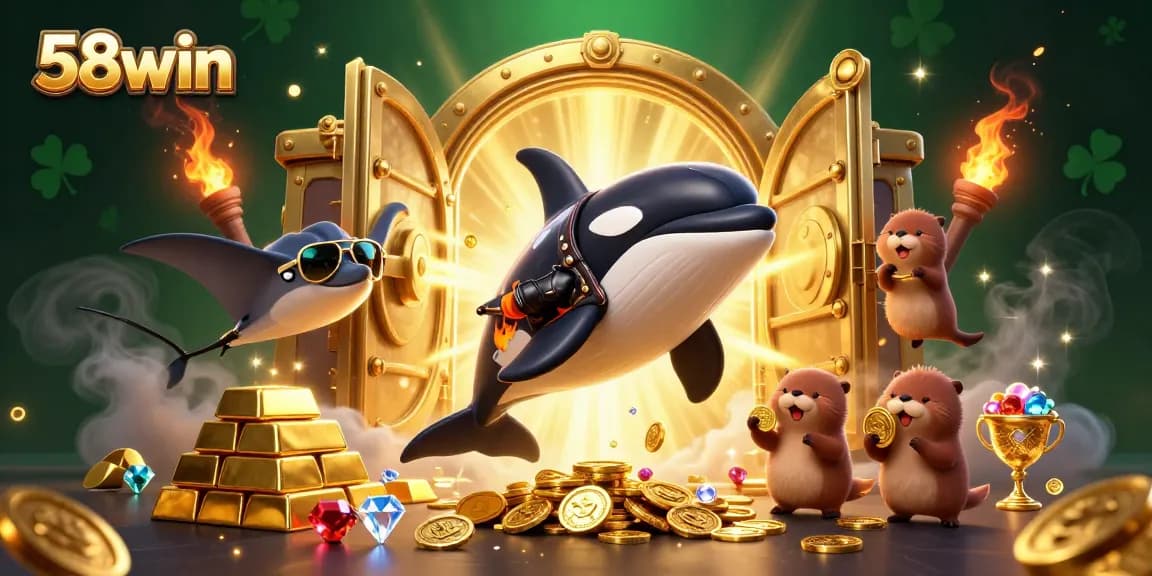 Experience the thrill of 58win while spinning slots and winning treasure with dynamic sea creatures.