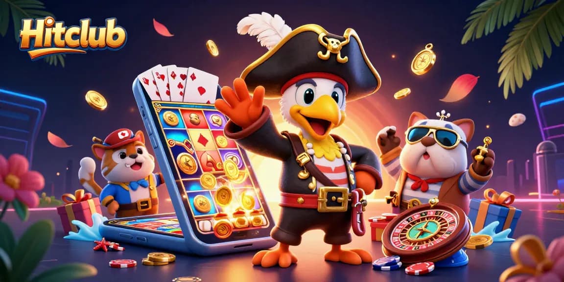 Hitclub thrilling slot adventures unfold with gaming pirates in a dynamic casino scene.