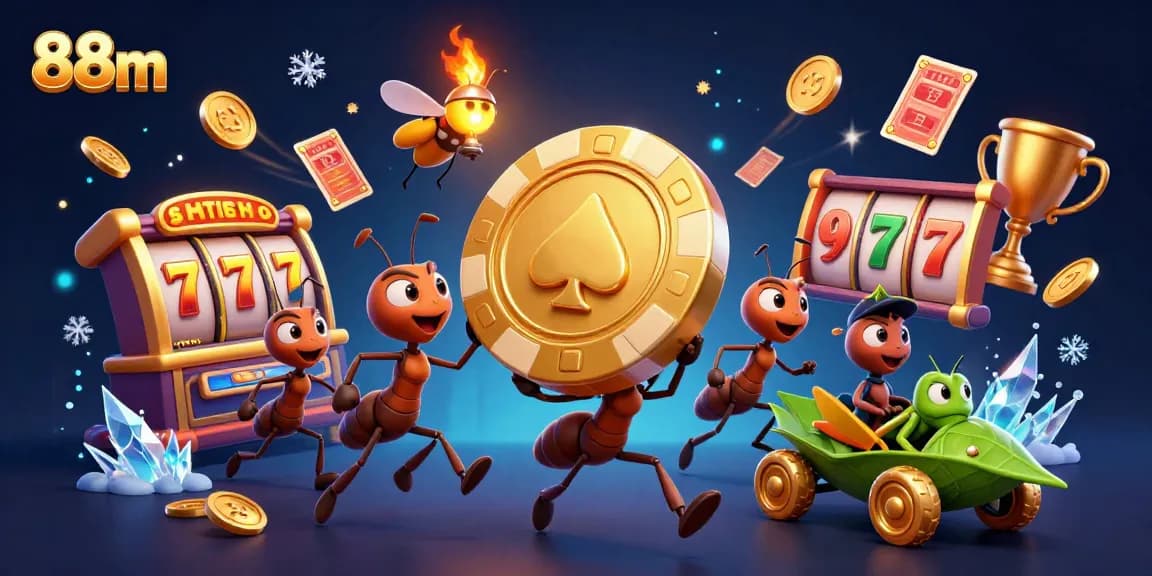 Experience thrilling action with 88m as ants carry a golden poker chip in an exciting casino heist scene.