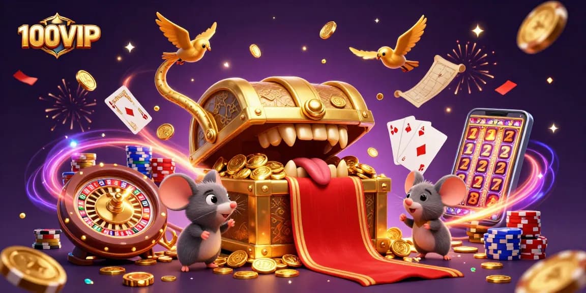 Experience the excitement at 100VIP, where treasure chests and riches await adventurers