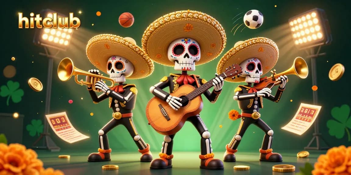Hitclub showcases an energetic mariachis scene with sports elements for engaging gameplay.