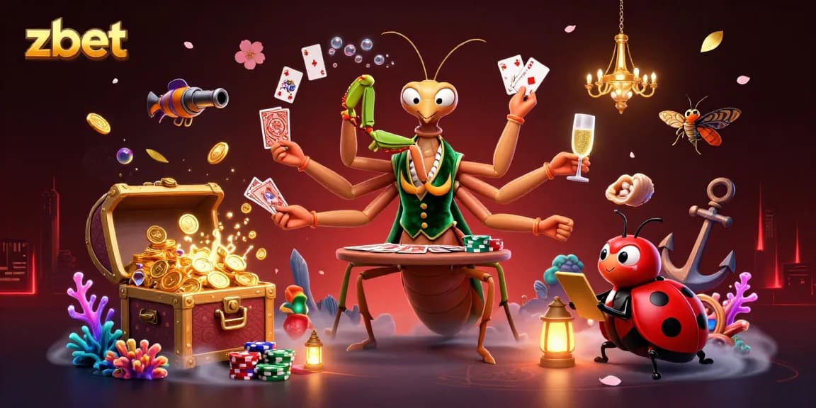 Experience the thrill of zbet with exciting card games featuring vibrant characters in a lively casino scene.