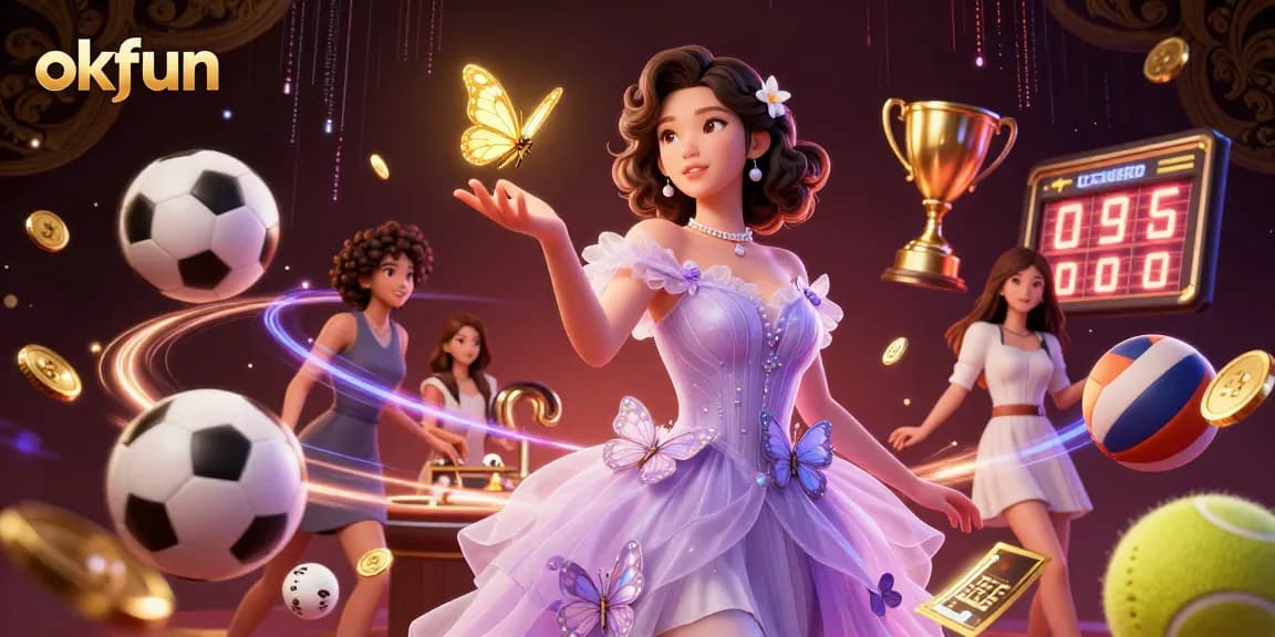 Bet on winning strategies at okfun with a vibrant casino-themed illustration showcasing an enchanting scene.