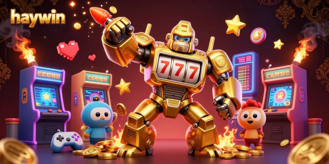 Experience thrilling gameplay at haywin with a vibrant 3D gaming scene featuring colorful arcade elements and an action-filled atmosphere.