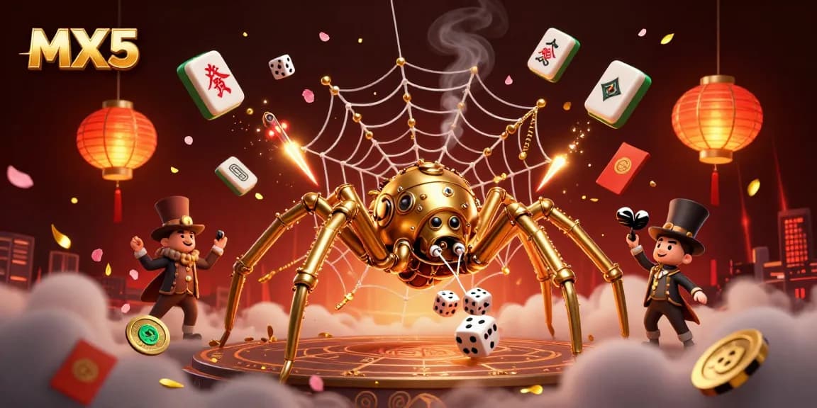 Experience thrilling gaming at MX5, where a golden spider weaves luck into every spin and roll.