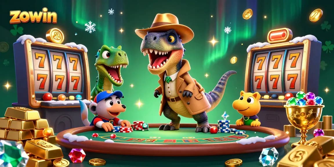 Experience thrilling gameplay at Zowin with lively characters and vibrant casino action.