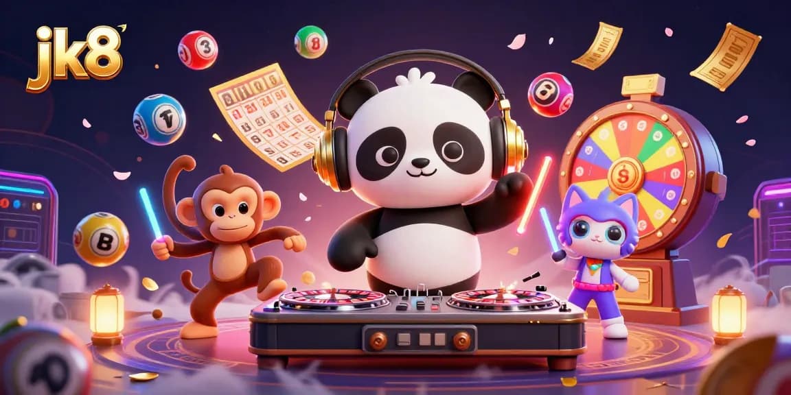 Experience engaging gameplay with jk8 through vibrant visuals and dynamic casino elements in this lively illustration.