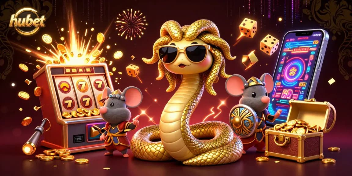 Experience exciting gameplay at hubet with a vibrant 3D casino illustration bursting with action.