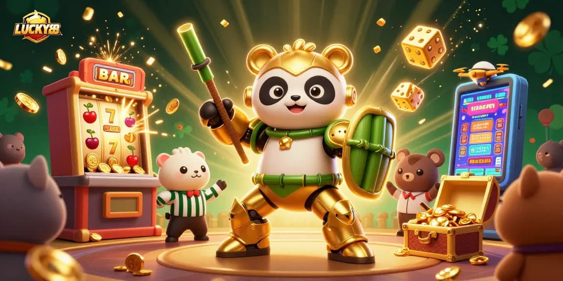 Experience excitement with LUCKY88's 3D casino scene featuring thrilling games and lively action.
