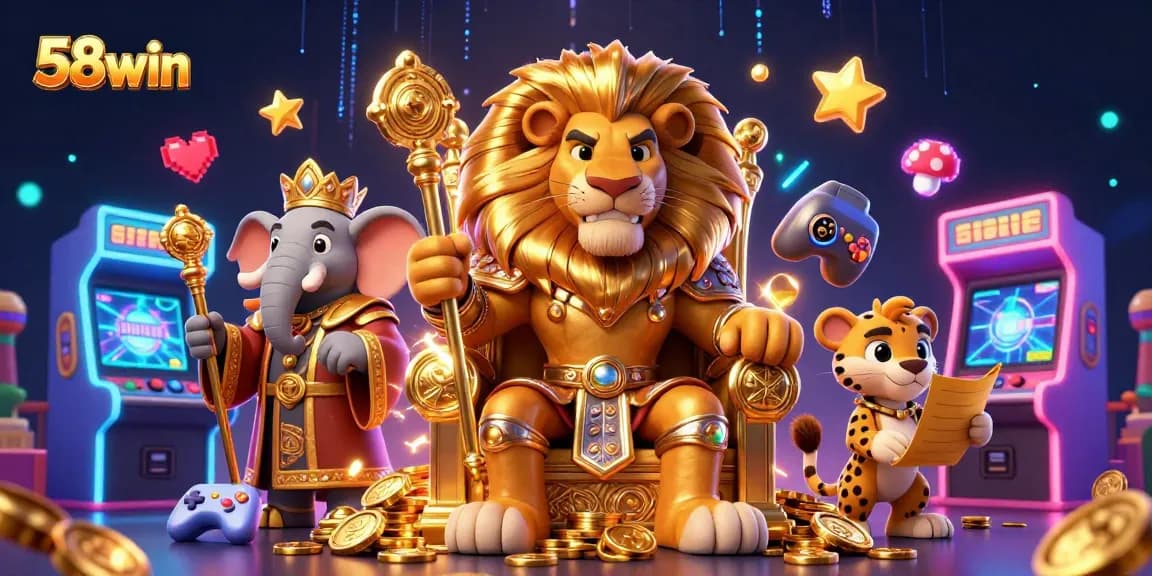 Experience the thrill of 58win gaming with vibrant, dynamic casino characters and elements.