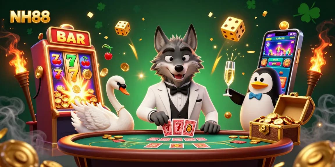 Experience a thrilling jackpot at NH88 with our vibrant casino animation featuring dynamic characters and rich game elements.