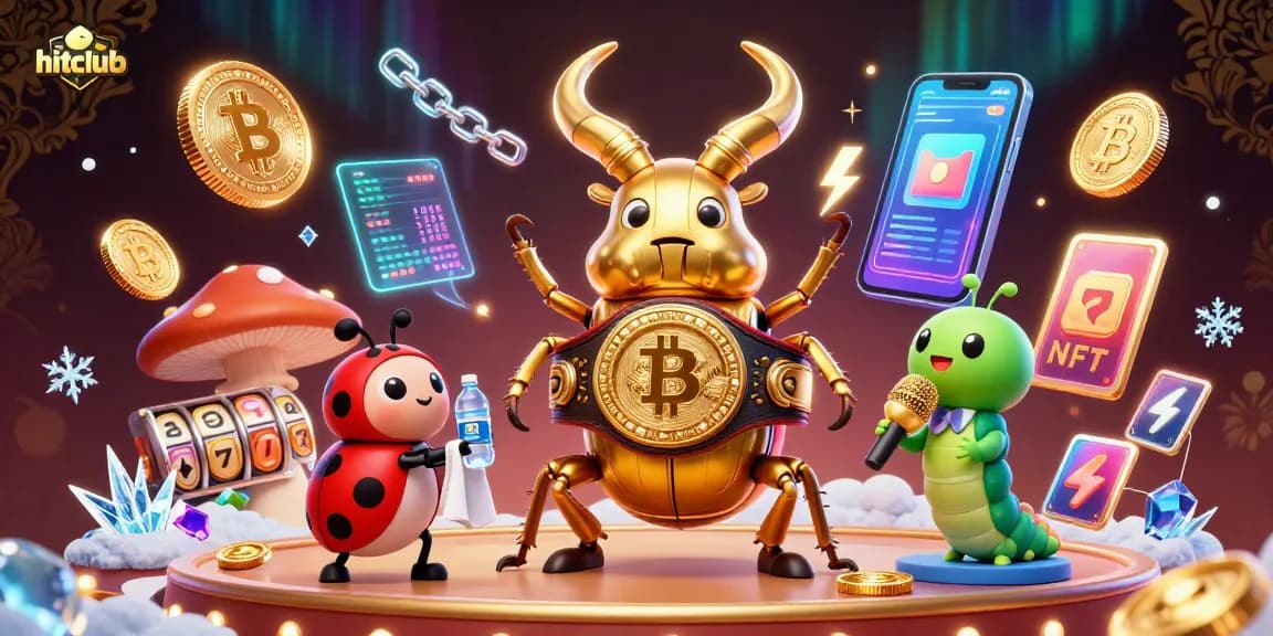 Engage in gaming thrills with hitclub's vibrant casino scene featuring a boxing beetle.