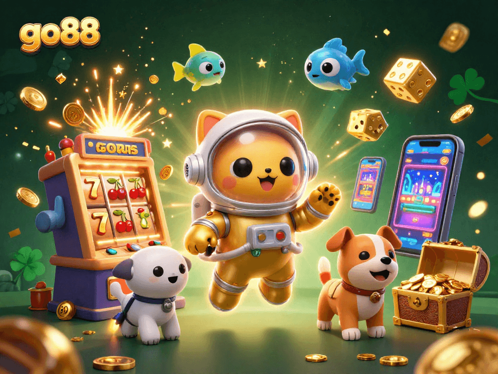 Experience the thrill of go88 with vibrant casino games and dynamic characters in a dazzling 3D setting.