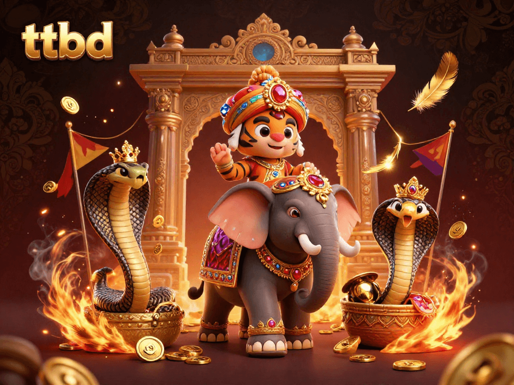 Experience high-stakes gambling excitement with ttbd as a majestic tiger rides an ornate elephant.
