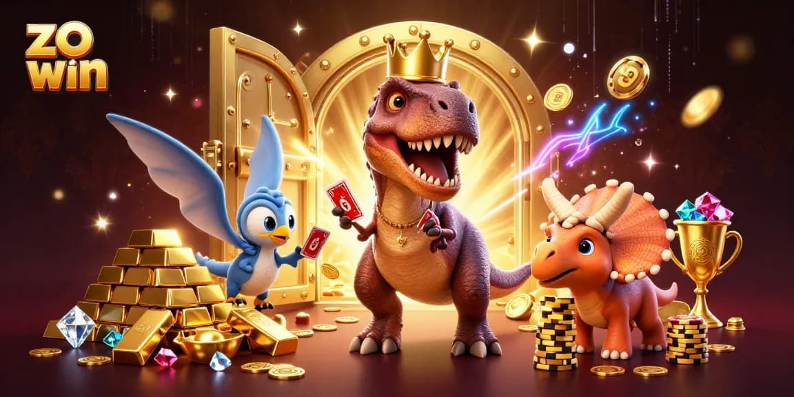 Experience thrilling gameplay at zo win with vibrant casino characters in a rich 3D scene.