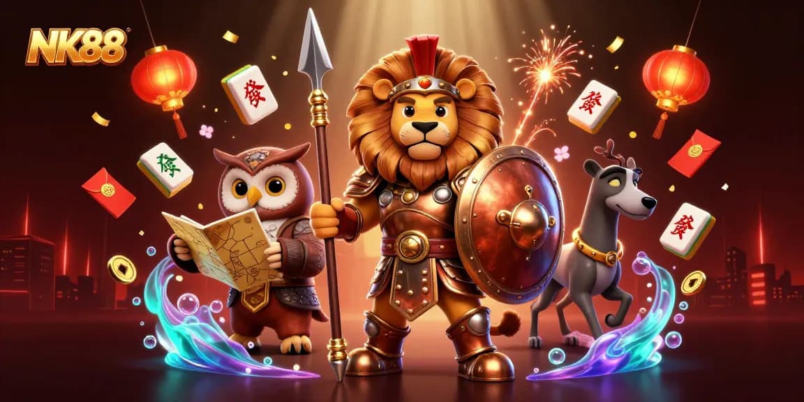 Engage in thrilling gameplay at NK88, featuring a vibrant casino scene full of action and excitement.