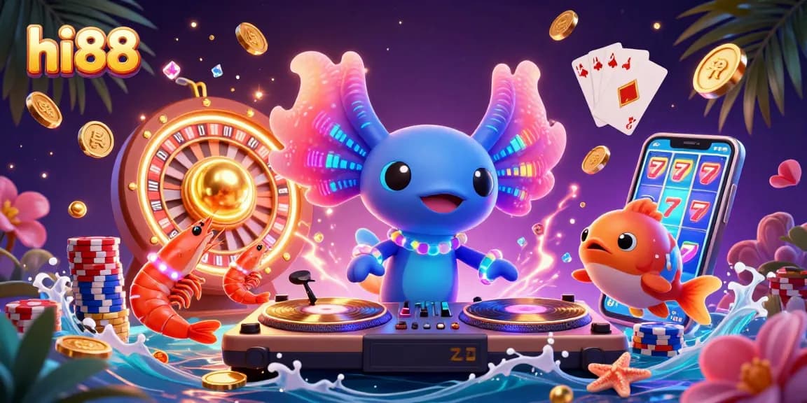 Experience winning moments at hi88 with a vibrant casino scene featuring animated characters and dynamic game elements.