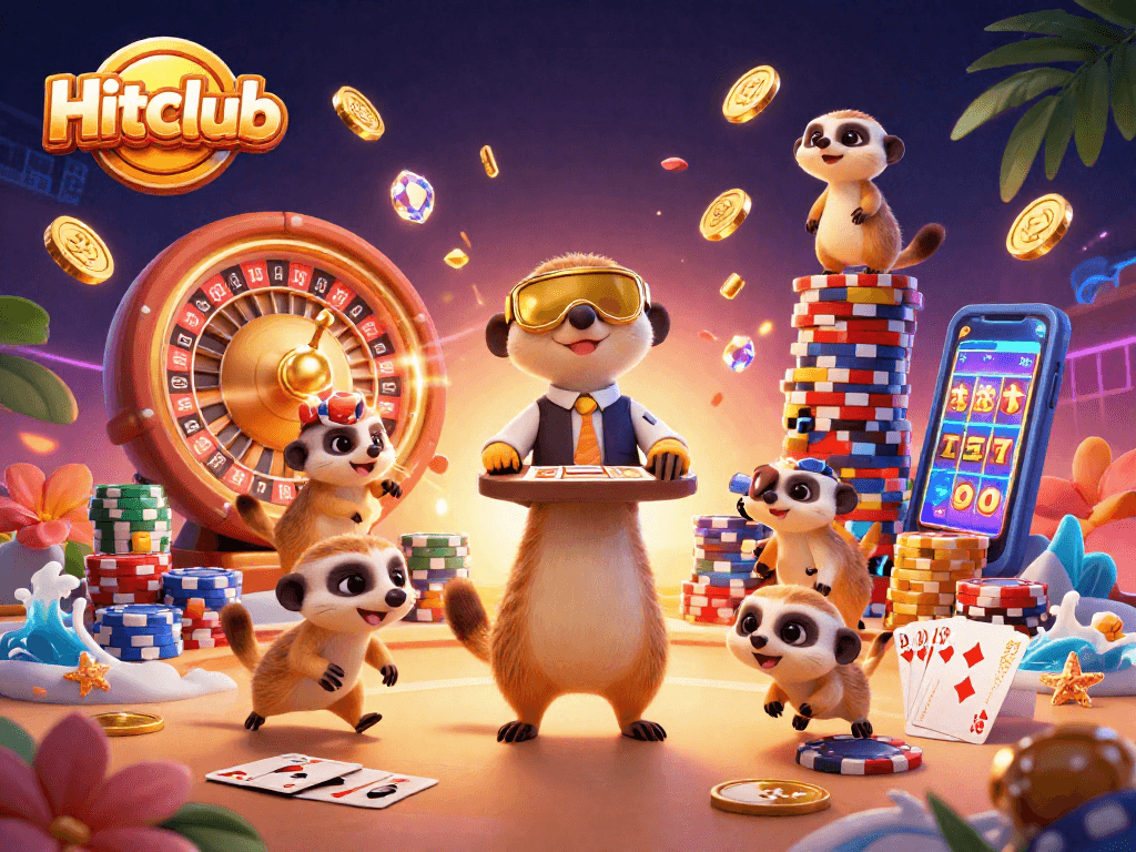 Watch the Hitclub meerkats masterfully run their vibrant casino with joy and excitement!