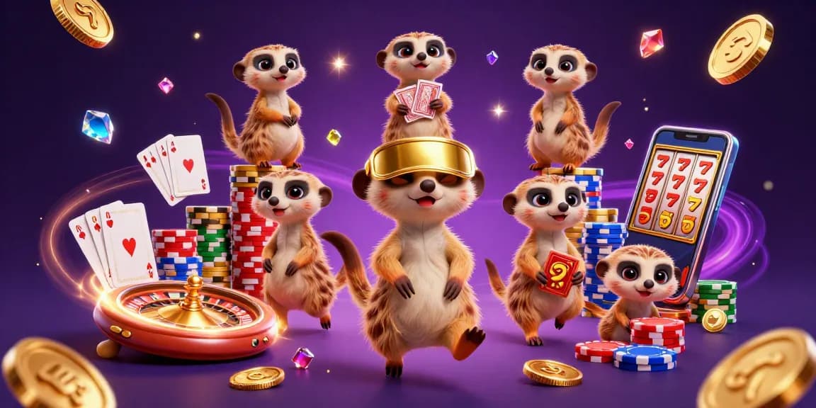 Engage with the exciting world of 88ibet's casino operations featuring animated meerkats in a vibrant scene.