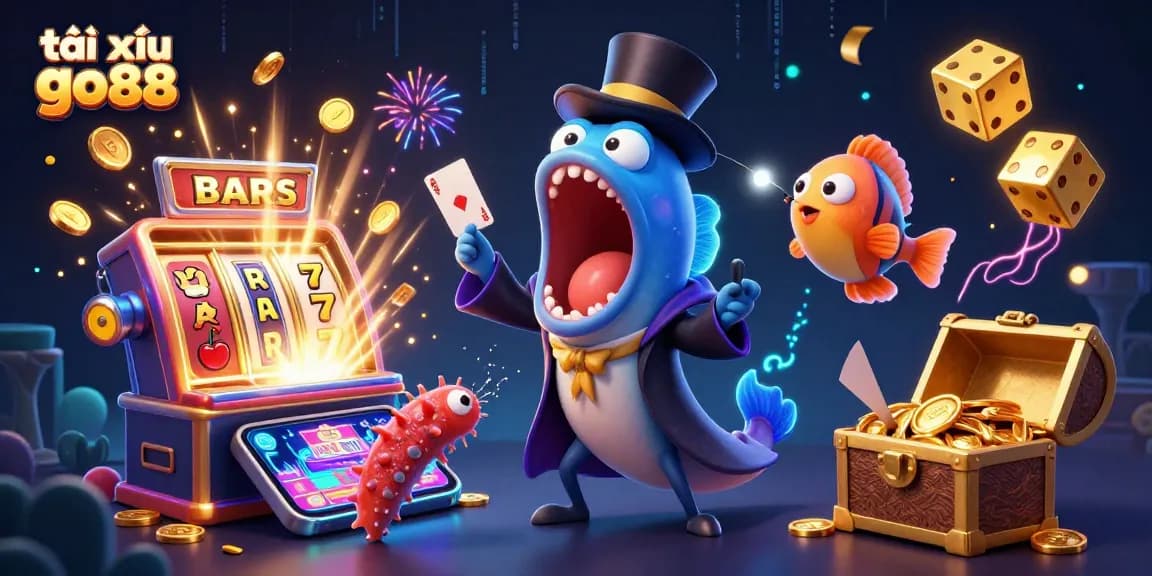 Engage with tài xỉu go88 through an electrifying 3D casino magic scene.