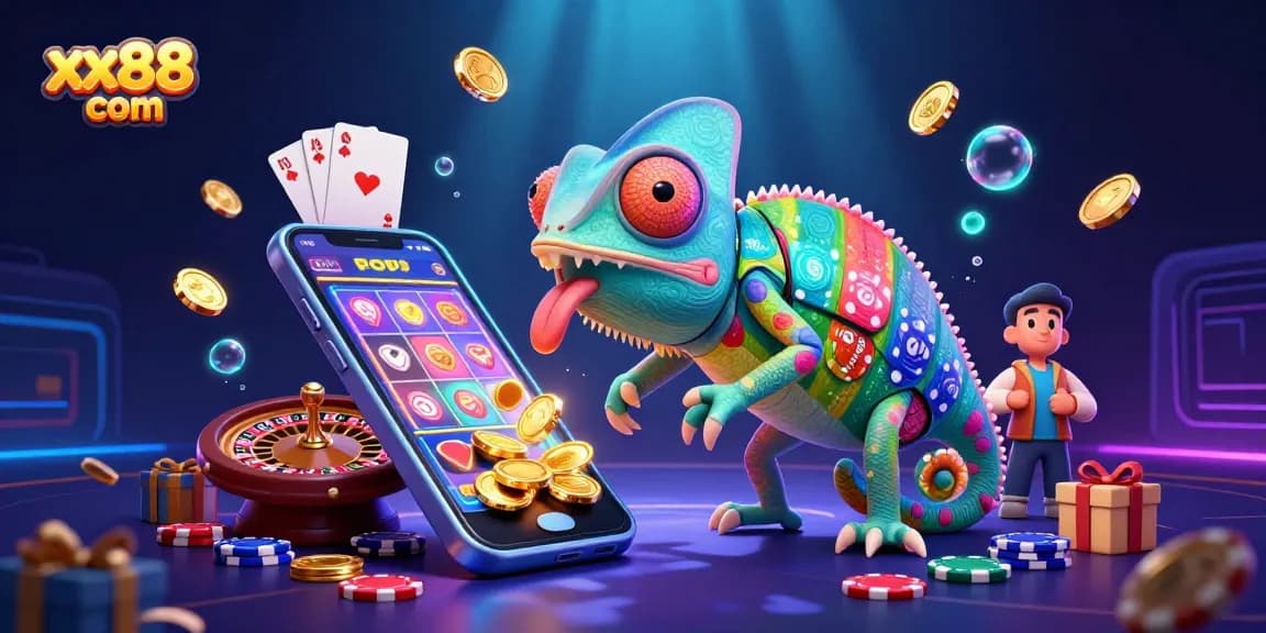 Engage in thrilling gameplay at xx88 com with a vibrant 3D casino scene filled with excitement.