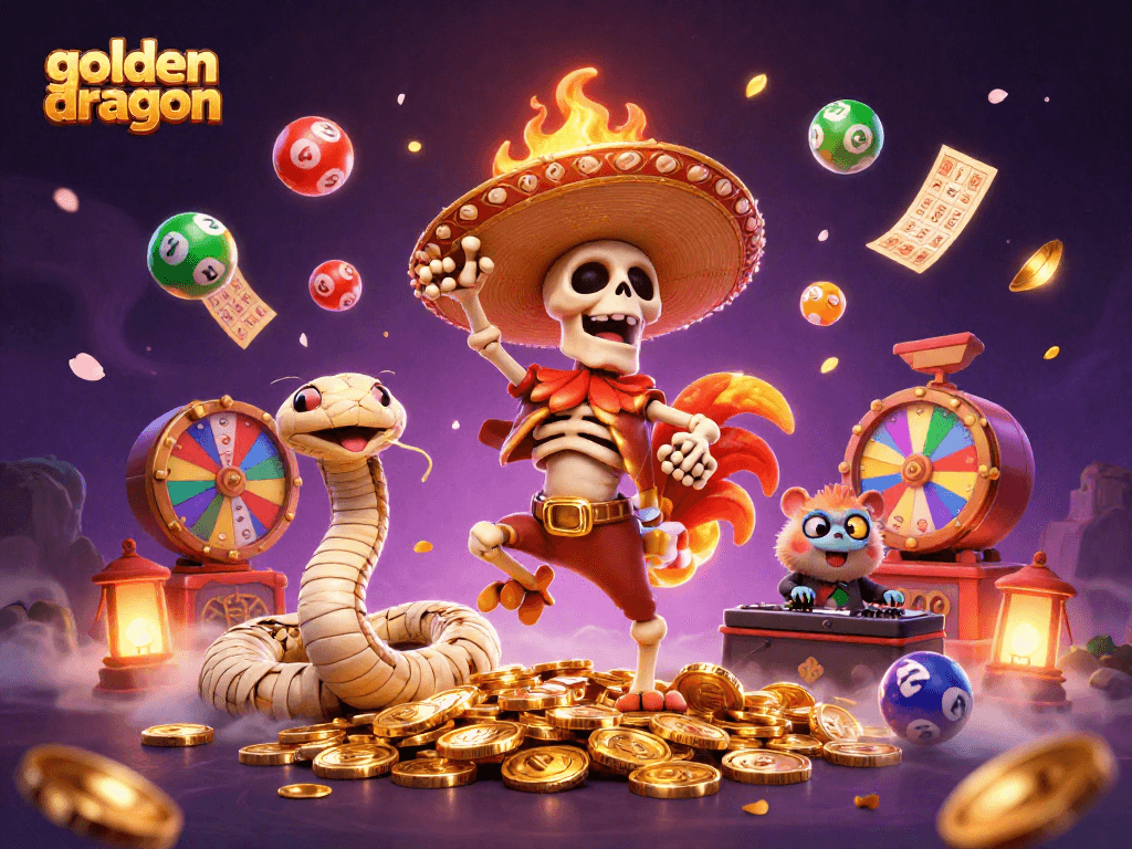 Experience thrilling gameplay in golden dragon slot with dynamic characters and colorful elements.