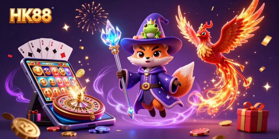 Engage with HK88's immersive gaming experience featuring vibrant mystical elements.