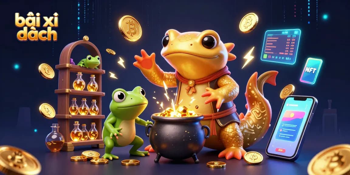 Engage in bài xì dách with dynamic 3D characters and interactive gaming elements in a magical setting.