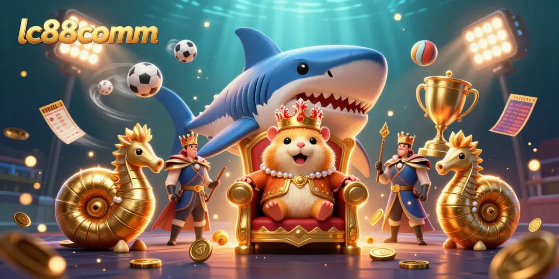 Engage with exciting games at lc88comm, featuring a dynamic underwater casino scene.