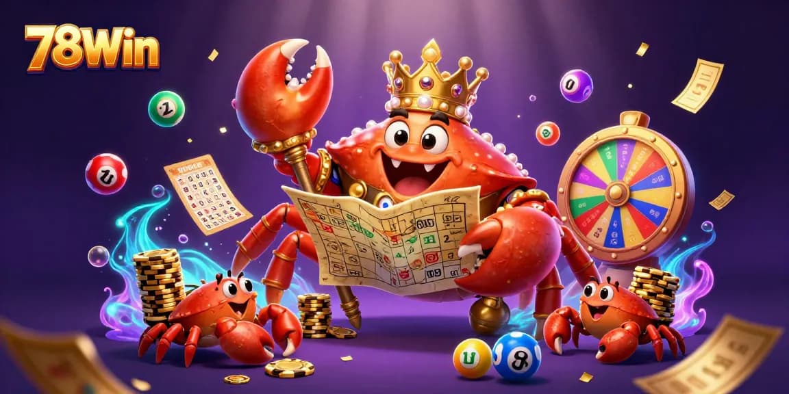 Engage in thrilling gaming at 78Win, featuring a vibrant 3D casino scene full of colorful elements.