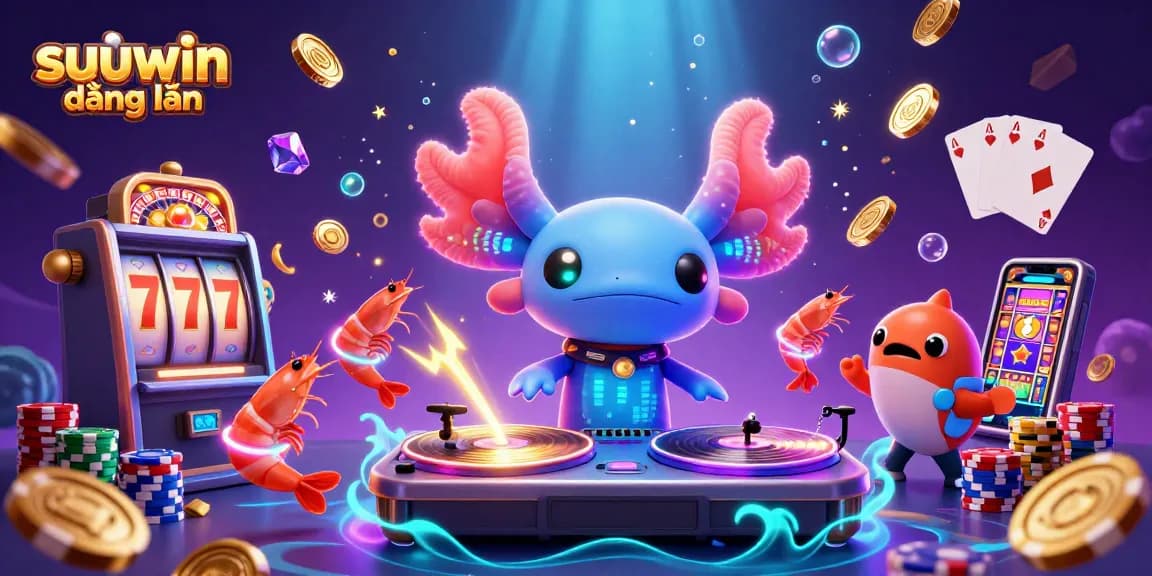 Experience suuwin đăng nhập with vibrant casino elements and playful underwater scene, engaging players.