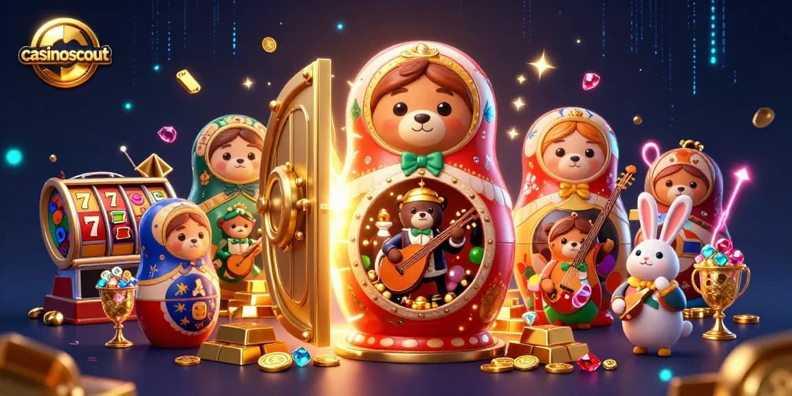 Experience thrilling casino action at casinoscout with colorful bears and vibrant gambling elements.