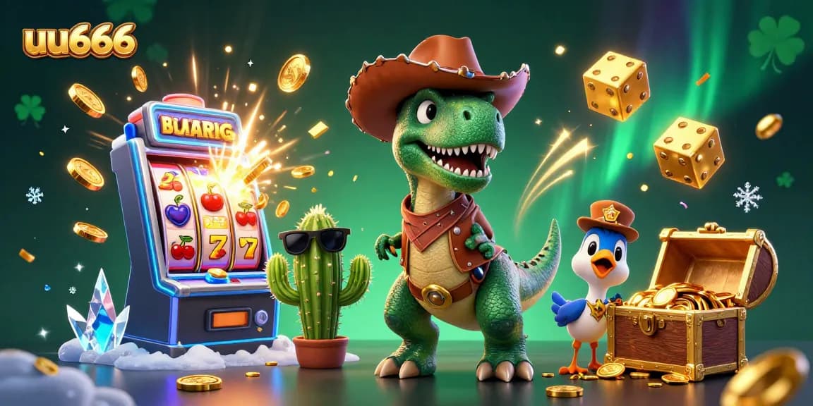 Experience thrilling slots and big wins at uu666 with dynamic casino imagery and vibrant characters