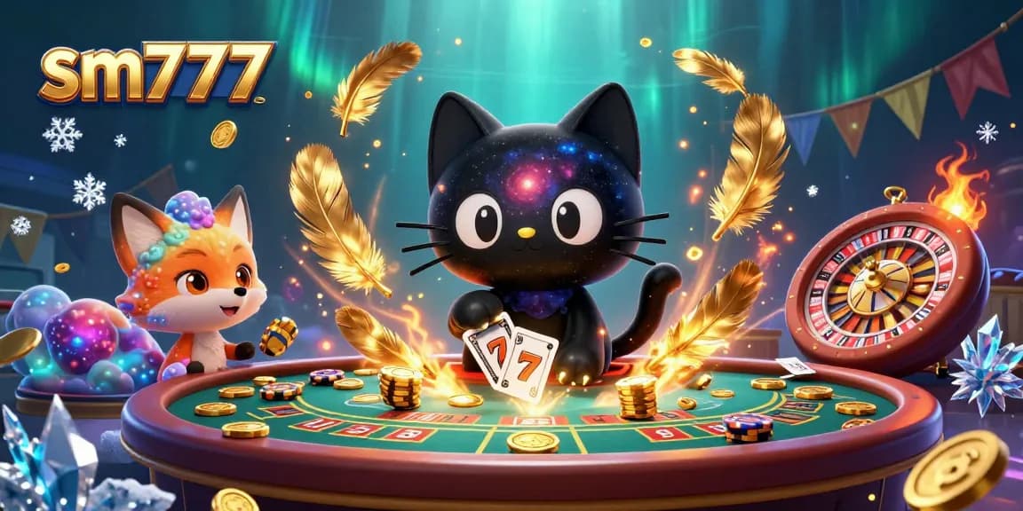 Experience winning thrills at sm777's cosmic casino with vibrant characters and dynamic game elements.