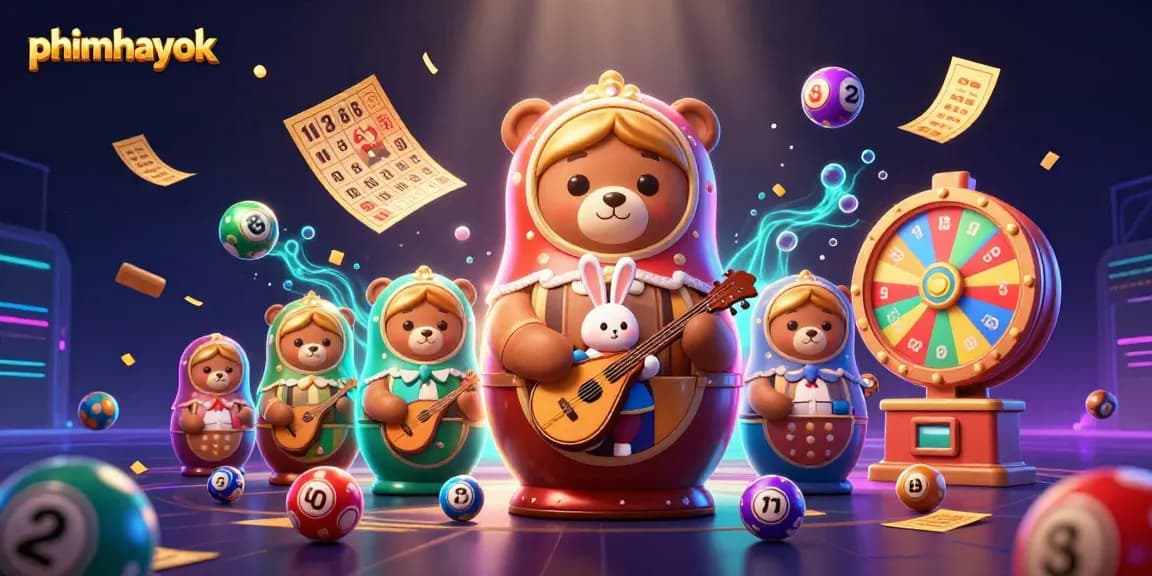 Engage with phimhayok casino excitement featuring vibrant games and diverse characters in a captivating 3D scene.