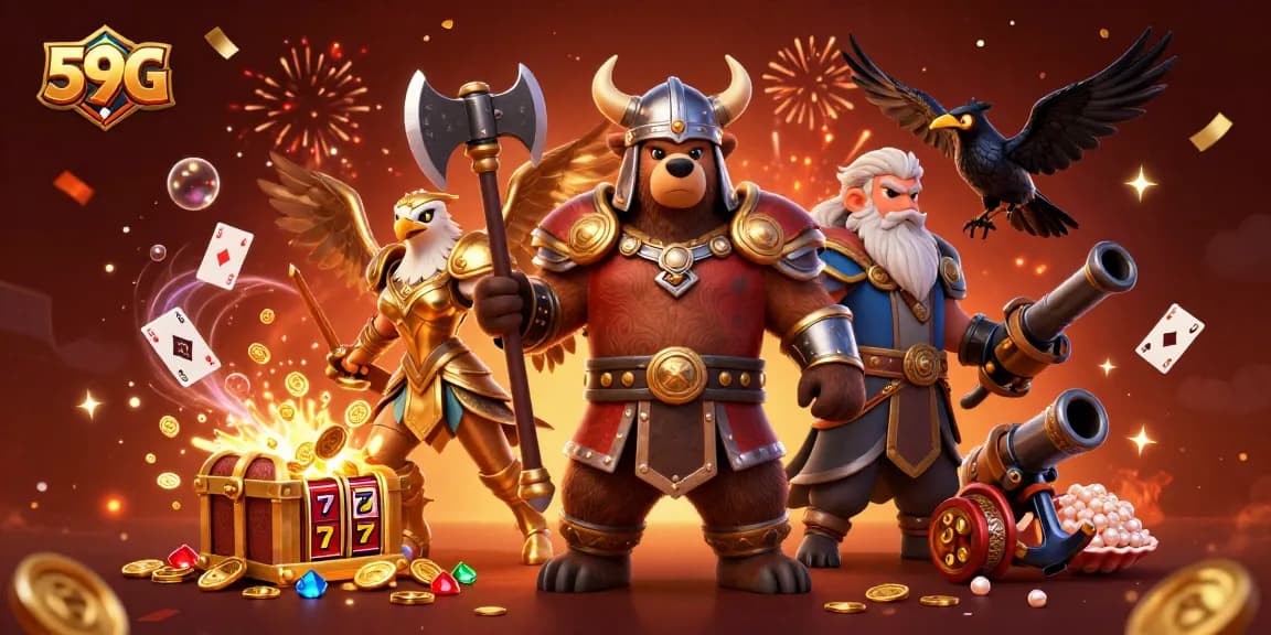 Experience the thrill of 59G with vibrant earned rewards and jackpot spins in a lively casino.