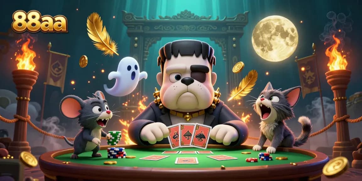 Experience thrilling gaming at 88aa with a unique 3D casino illustration capturing vibrant atmosphere and characters