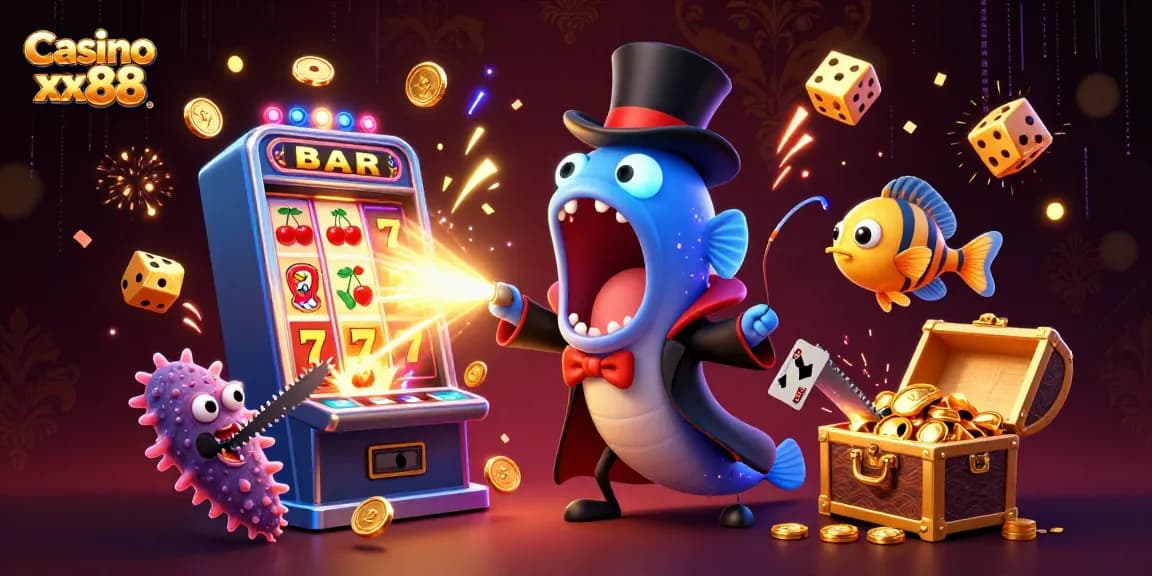 Casino xx88 showcasing vibrant games with sea creatures and jackpot excitement.